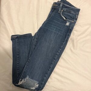 PAIGE Distressed Blue Skinny Jeans